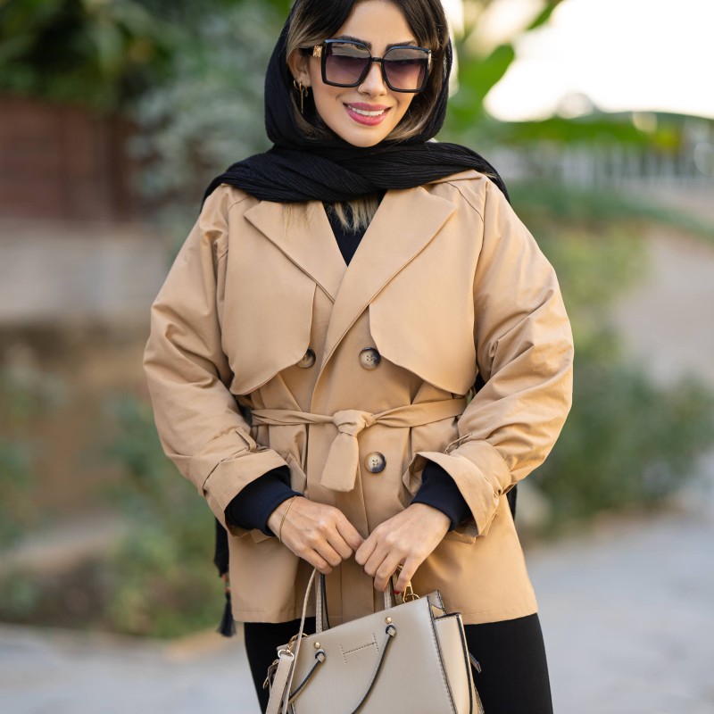 ترنچ کت کتان زارا زنانه کد sanjagh
