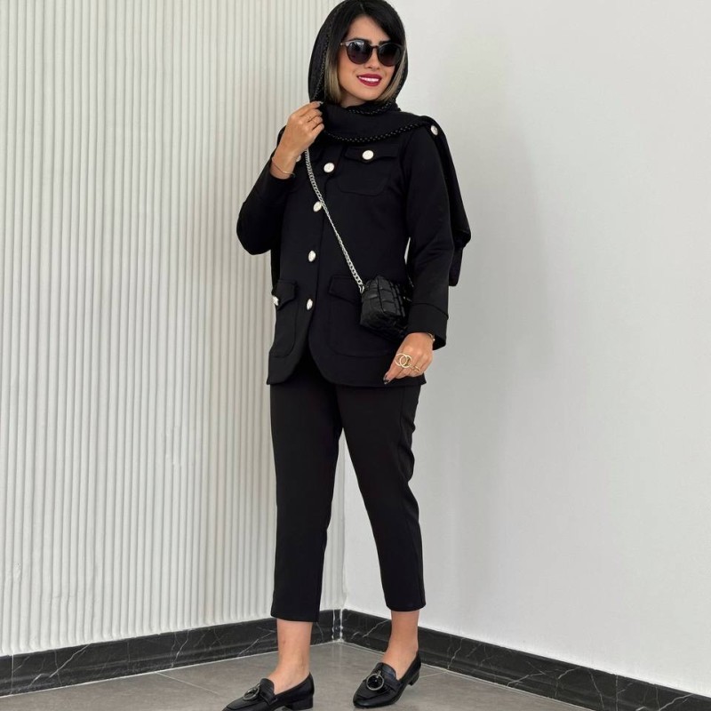 مانتو کتی مشکی جدید کرپ غواصی کد CHATRI