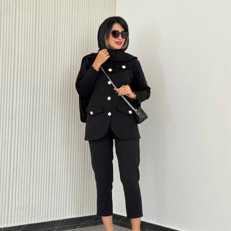 شلوار کلاسیک مشکی زنانه کرپ کد CHATRI