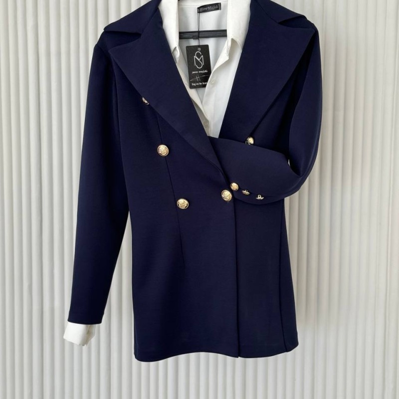 کت اسپرت جدید سورمه ای کرپ غواصی زنانه کد DIDI