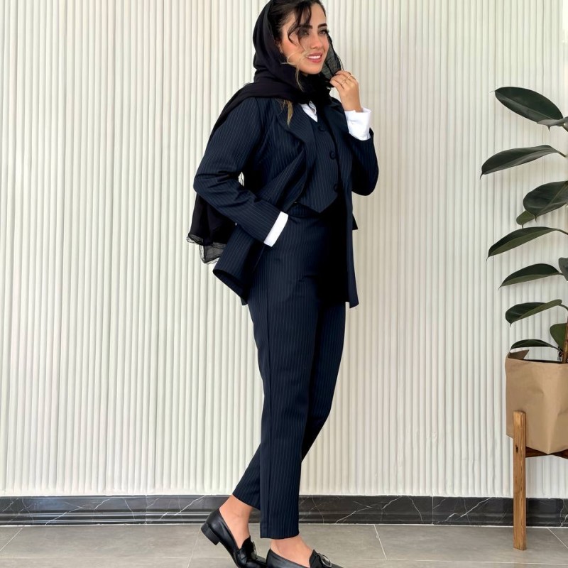 شلوار کلاسیک کت شلواری زنانه کرپ فاستونی کد LOVE