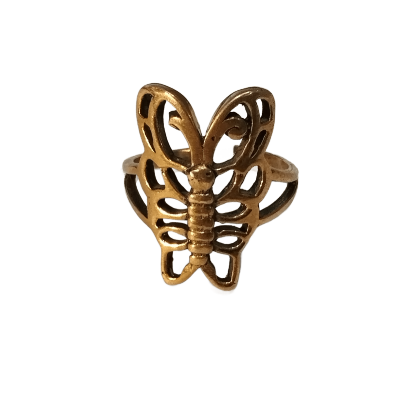 انگشتر فری سایز طرح پروانه