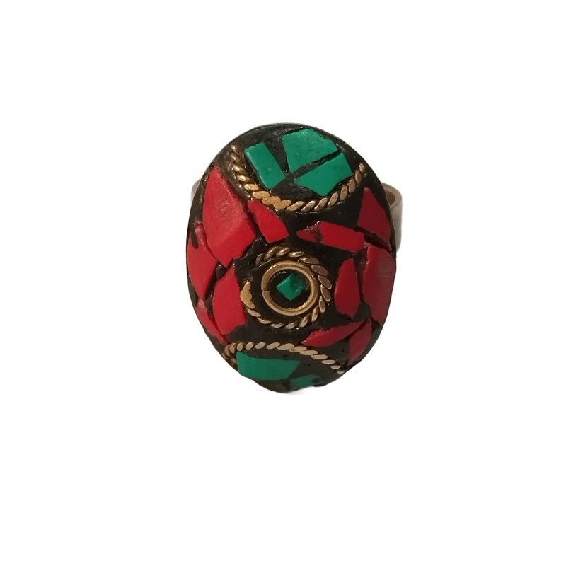 انگشتر فری سایز طرح تبتی بیضی کد R004