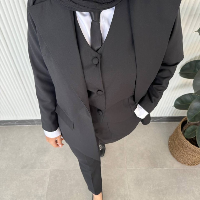 جلیقه زنانه کت شلواری فاستونی کد SIDE (اولد مانی)