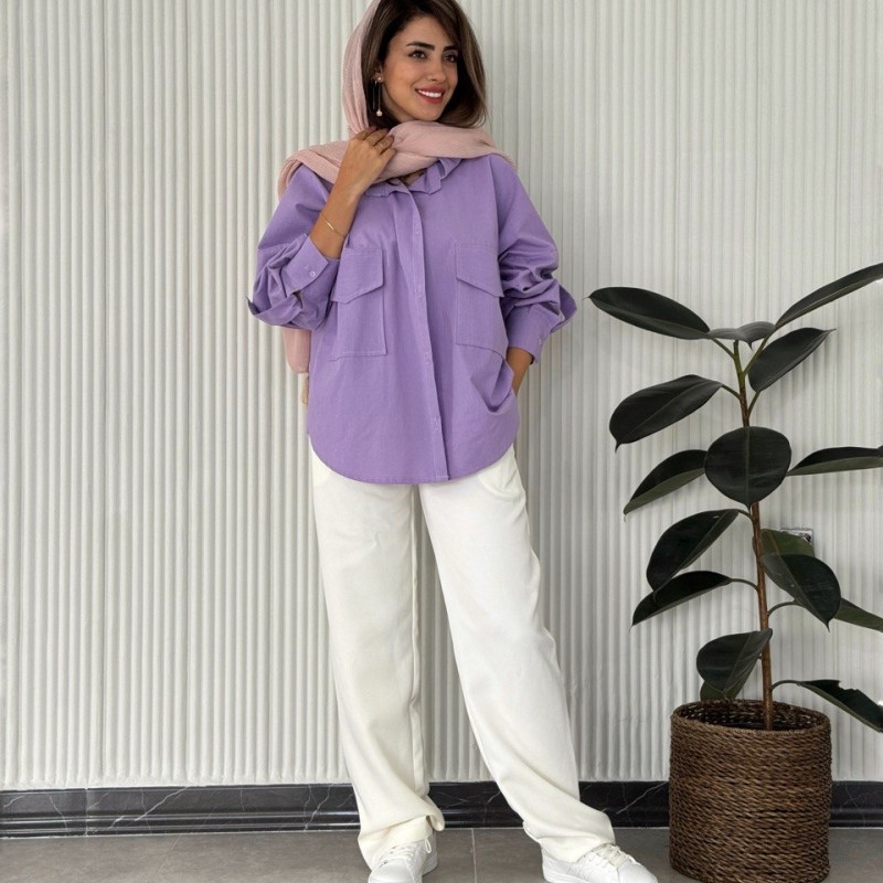 شلوار واید زنانه سفید جدید کرپ کد FLOR