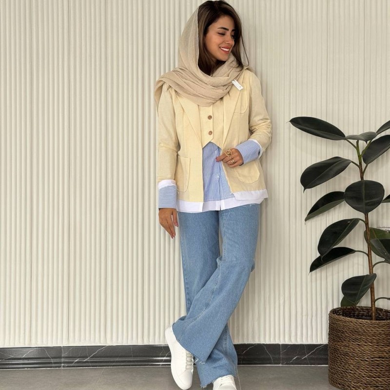 کت یقه انگلیسی زنانه لنین کد ELVIN