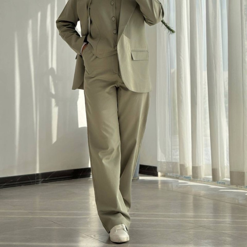 کت کتان یقه انگلیسی زنانه کد AVANA