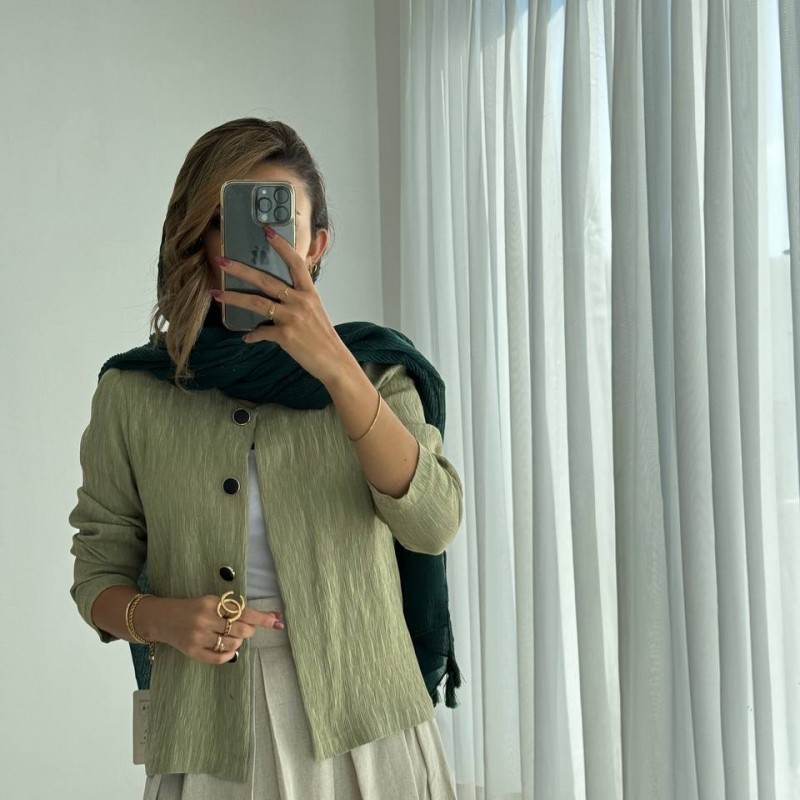 کت یقه گرد مغزپسته‌ای بامبو کد SOFI