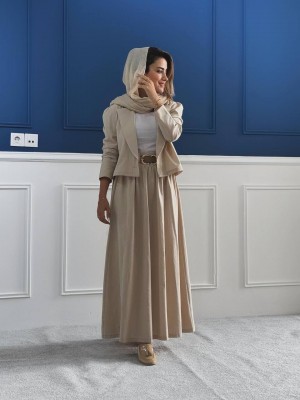 خرید کت دامن جدید لینن کد ADRIS