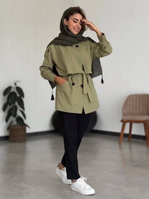 خرید ترنچ کت ضدآب کتان زارا زنانه