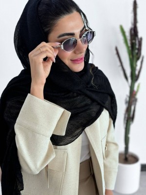شال پلیسه برشکا مشکی
