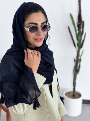 شال پلیسه برشکا سرمه ای