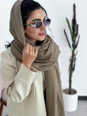 شال پلیسه برشکا نسکافه ای زیتونی