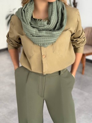 خرید پیراهن زنانه پوپلین نخودی