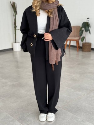 خرید ست کت و شلوار مشکی زنانه