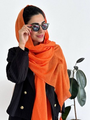 شال پلیسه تیغ ماهی پرتقالی