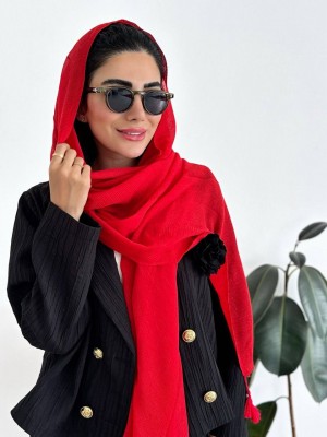 شال پلیسه تیغ ماهی قرمز