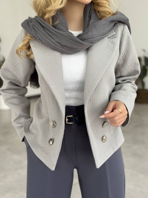 کت ژاکارد طوسی جدید