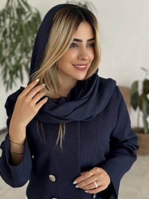 خرید کت ژاکارد سرمه‌ای زنانه