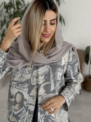 خرید کت ژاکارد پیکسلی زنانه