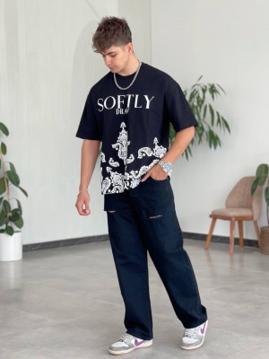 تیشرت مشکی softly draw