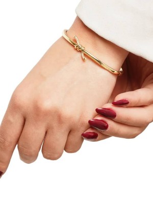 دستبند النگویی تیفانی نگین دار مدل گره ای طلایی کد B007