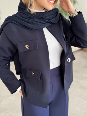 کت زنانه ترک سرمه ای