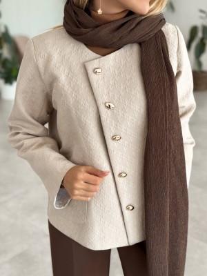 کت ژاکارد پاییزه کرمی کد KILO