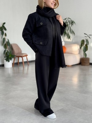 کت مشکی پاییزی کد DAMASK