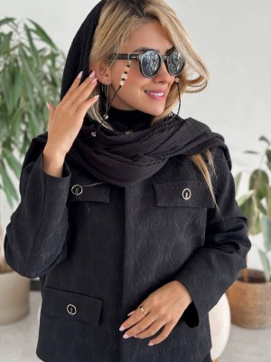 خرید کت مشکی پاییزی زنانه