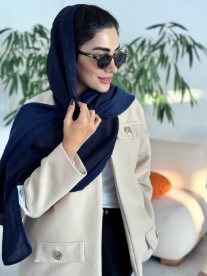 شال پلیسه پاییزه سرمه ای