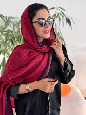 شال پلیسه پاییزه قرمز