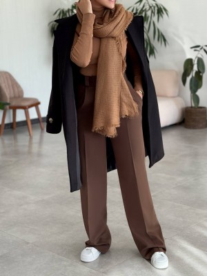 پالتو فوتر بلند مشکی کد SHARLOT