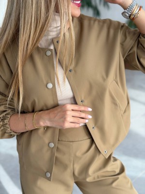 خرید ست بامبر شلوار زنانه کرمی