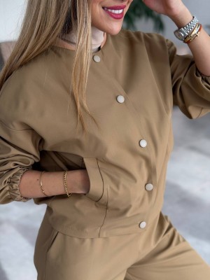 ست بامبر شلوار کرمی