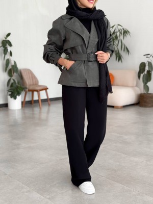 خرید بارونی ترنچ کت سبز زنانه