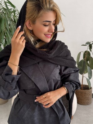 خرید بارانی طوسی زنانه