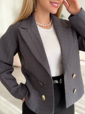 کت طوسی ژاکارد کد MILAN