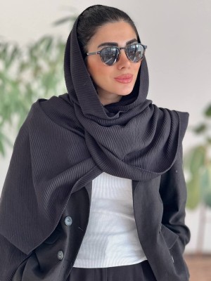 شال موهر پلیسه پاییزه مشکی
