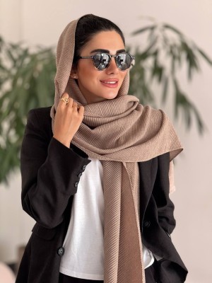 شال موهر پلیسه پاییزه کرم