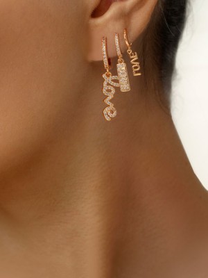 گوشواره پاپیونی YSX نگین‌دار طلایی  کد Ea025