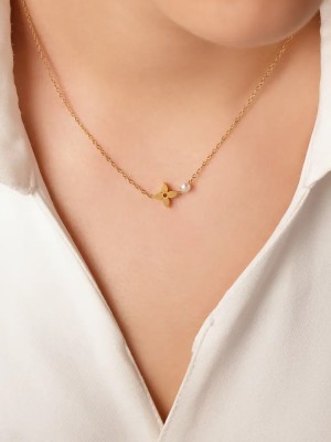 معرفی گردنبند استیل 304 پلاک‌دار طلایی کد N005