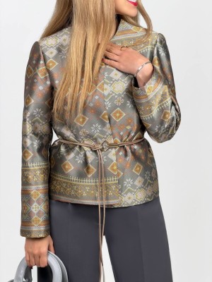 خرید کت پیکسلی مینیاتوری نقره‌ای زنانه