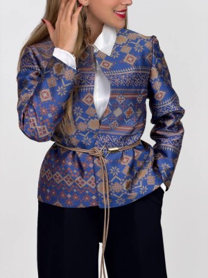 کت مینیاتوری سورمه‌ای زنانه کد LOTOS