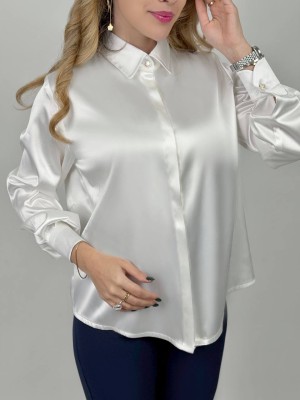 خرید پیراهن زنانه ساتن سفید