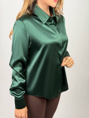 خرید پیراهن زنانه ساتن سبز