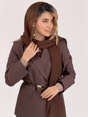 کت یقه بلیزر قهوه‌ای زنانه