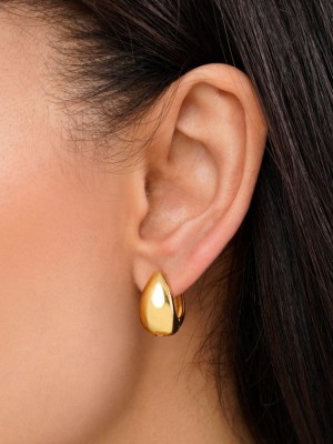 گوشواره رادیوم حلقه ای طلایی کد Ea029