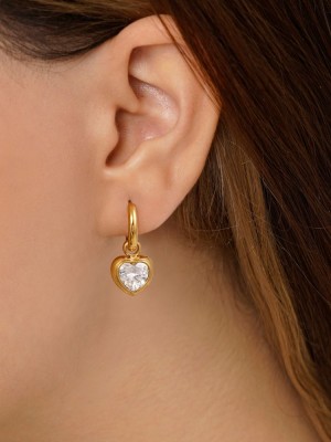گوشواره استیل 316 حلقه ای طلایی کد Ea033