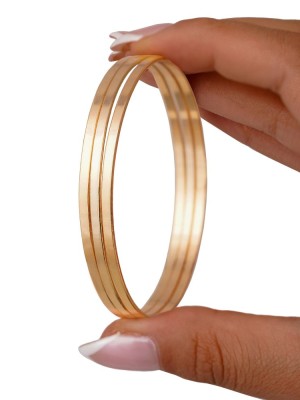 النگو آینه ای زنانه ضمانتی 2/7 میل سایز 3 طلایی کد B011(سه عددی)